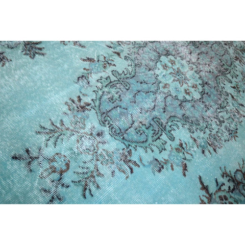 Turquoise vintage vloerkleed - 297x185 cm - HANDGEMAAKT
