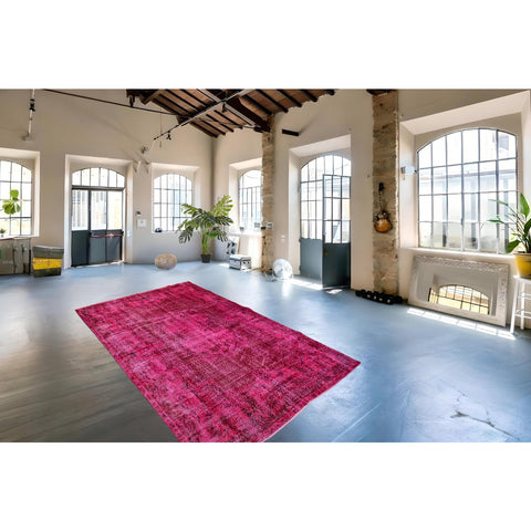 Roze vintage vloerkleed - 300x185 cm - HANDGEMAAKT