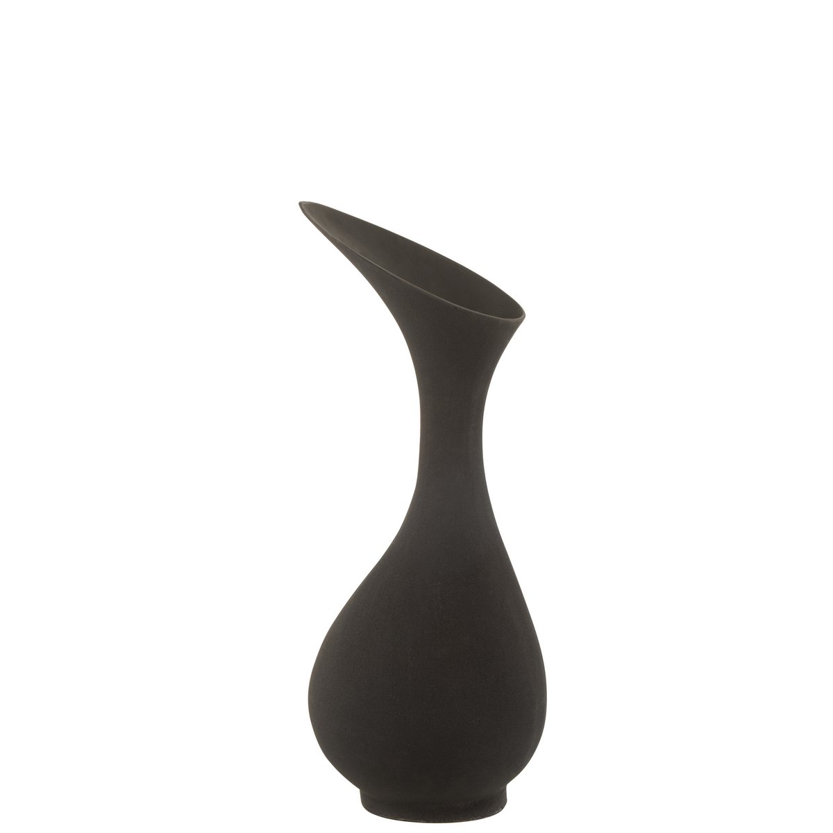 J-Line vaas Olivia Ruw - aluminium - zwart - medium - 61.00 cm hoog