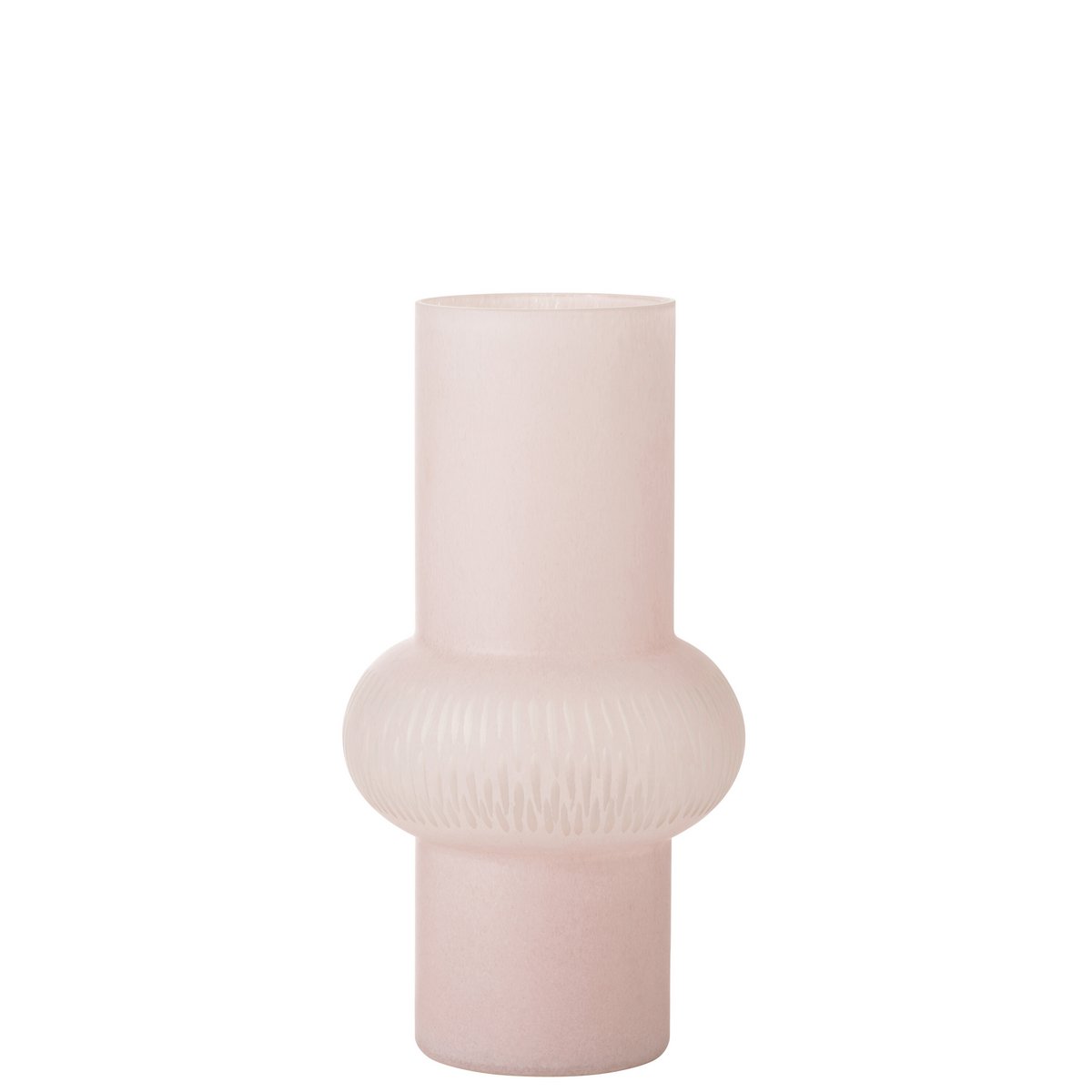 J-Line vaas Streep Bal - glas - lichtroze - small