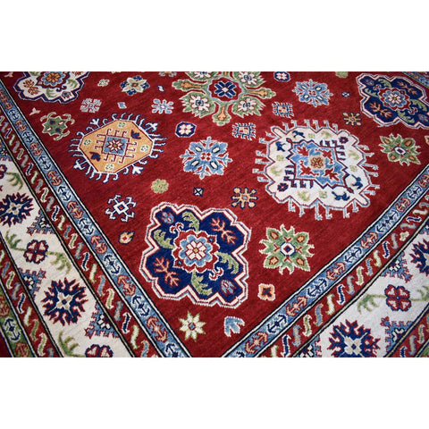 Rood kazak vloerkleed - 300x200 cm - HANDGEMAAKT