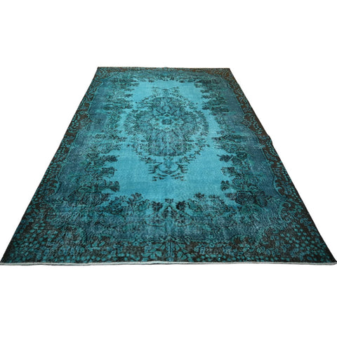 Turquoise vintage vloerkleed - 272x175 cm - HANDGEMAAKT