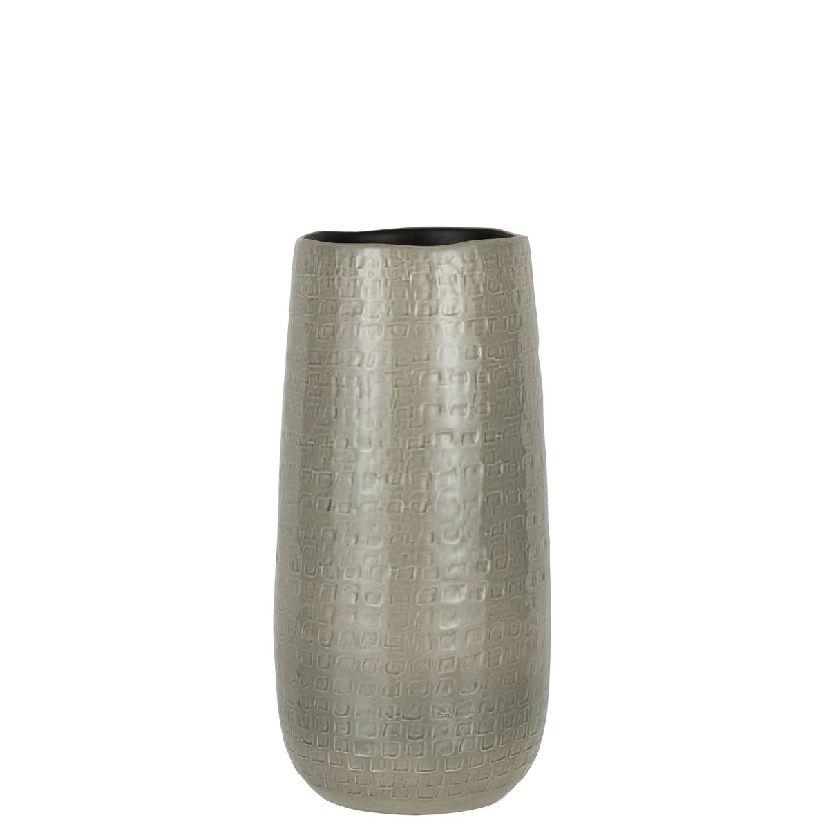 J-Line vaas Patroon - keramiek - lichtgrijs - small