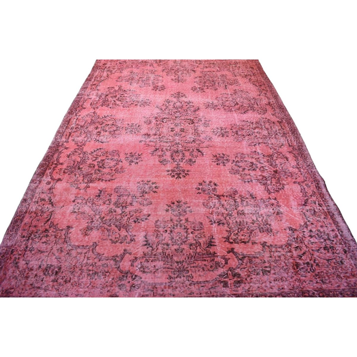 Roze vintage vloerkleed - 317x205 cm - HANDGEMAAKT