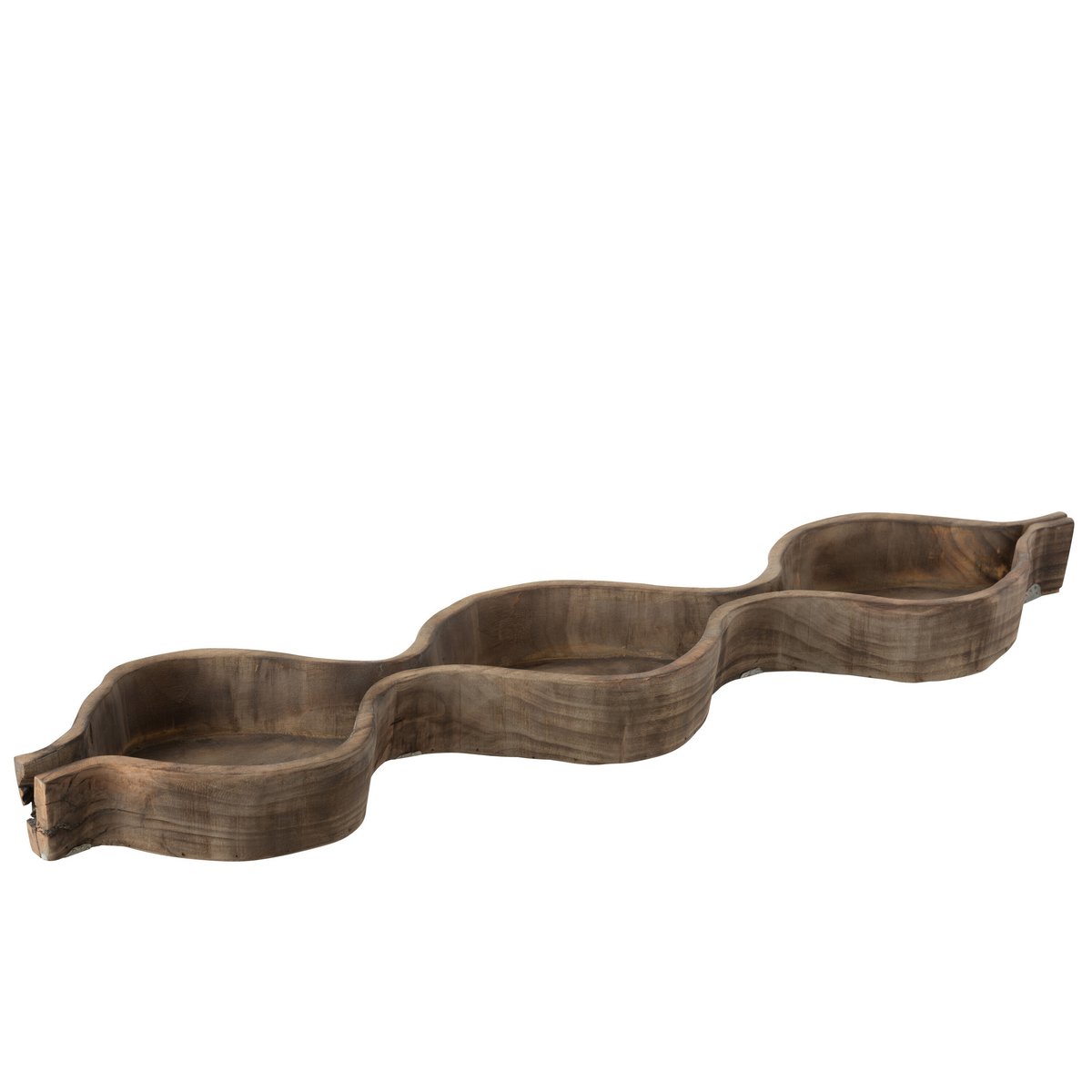 J-Line decoratie schaal 3 Vakken - hout - naturel