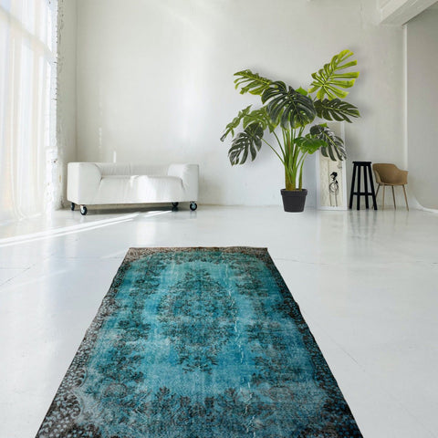 Turquoise vintage vloerkleed - 291x167 cm - HANDGEMAAKT