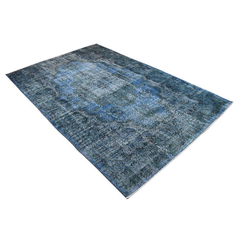 Blauw vintage vloerkleed - 270x170 cm - HANDGEMAAKT