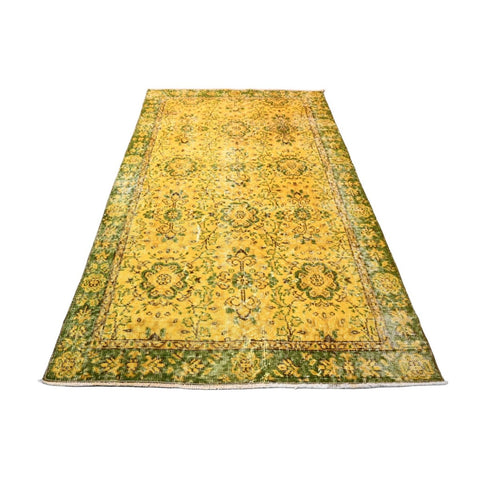 Geel vintage vloerkleed - 188x107 cm - HANDGEMAAKT