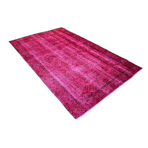 Roze vintage vloerkleed - 257x155 cm - HANDGEMAAKT
