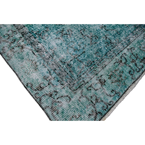 Turquoise vintage vloerkleed - 198x114 cm - HANDGEMAAKT