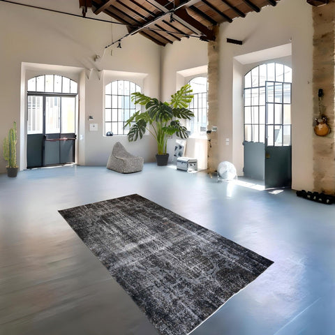 Grijs vintage vloerkleed - 276x156 cm - HANDGEMAAKT