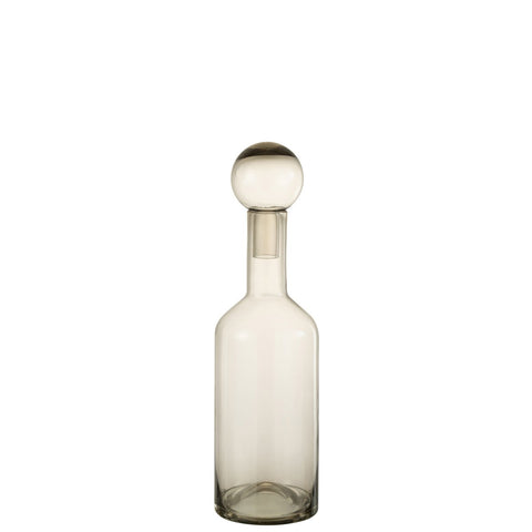 J-Line Fles Deco Norma Glas Grijs Medium