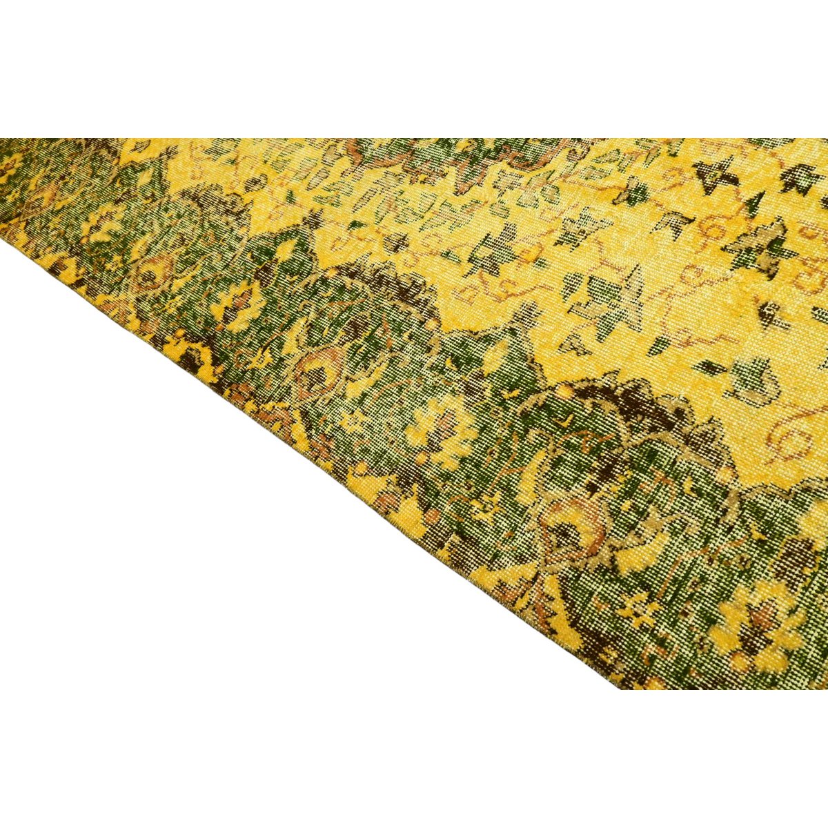 Geel vintage vloerkleed - 298x182 cm - HANDGEMAAKT