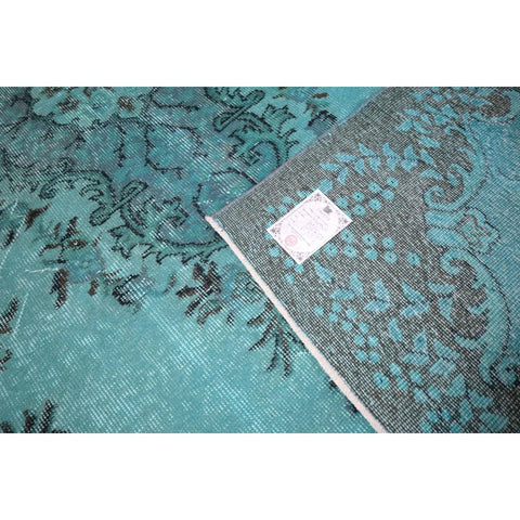 Turquoise vintage vloerkleed - 297x185 cm - HANDGEMAAKT
