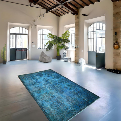 Blauw vintage vloerkleed - 268x164 cm - HANDGEMAAKT