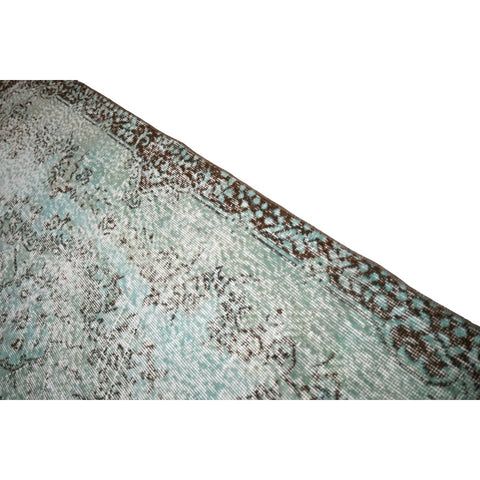 Turquoise vintage vloerkleed - 216x116 cm - HANDGEMAAKT
