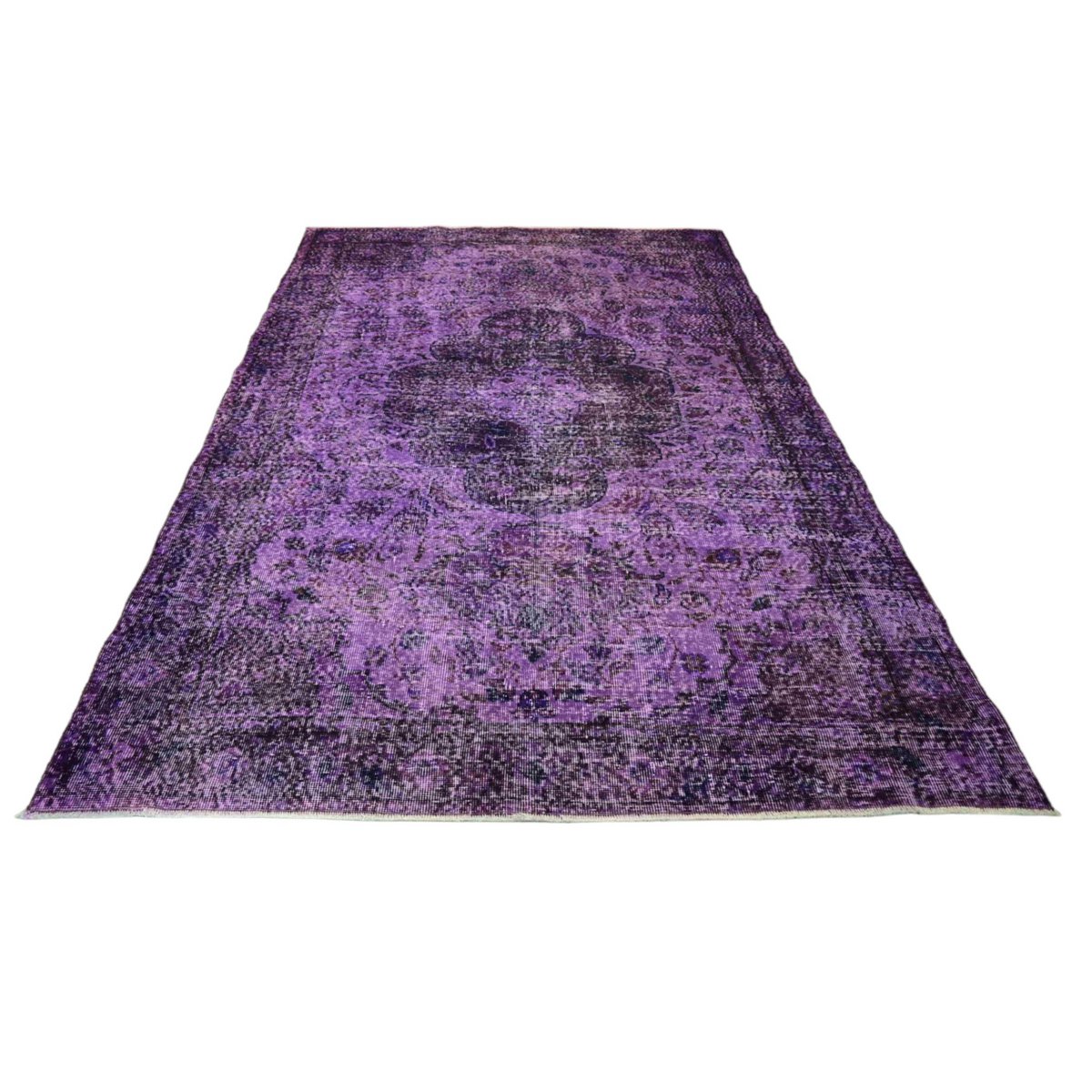 Paars vintage vloerkleed - 284x184 cm - HANDGEMAAKT