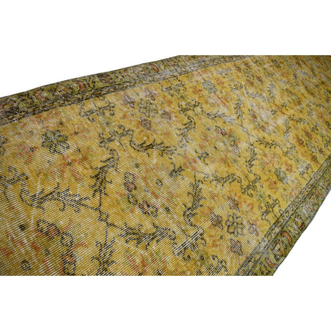 Geel vintage loper - 327x92 cm - HANDGEMAAKT