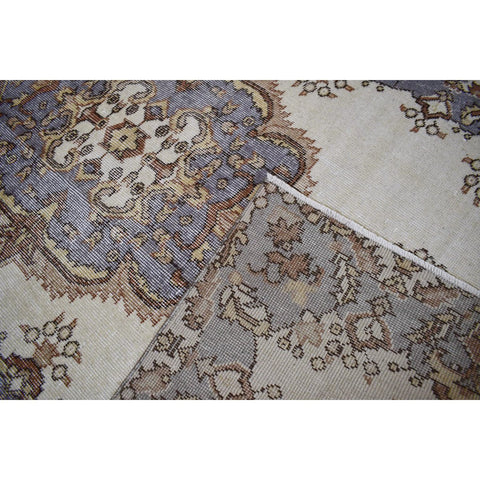 Licht vintage vloerkleed - 208x113 cm - HANDGEMAAKT