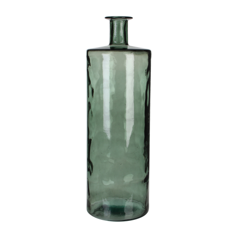 Guan Fles Vaas - H75 x Ø25 cm - Gerecycled Glas - Groen