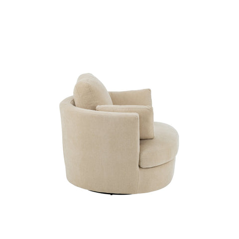 J-Line Loungestoel Swiv Populierenhout/Schuime Beige