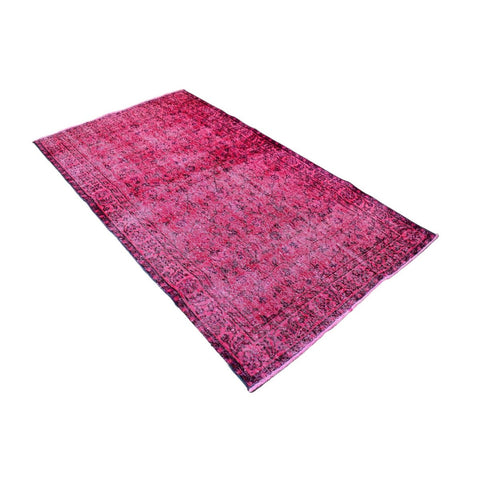 Roze vintage vloerkleed - 210x115 cm - HANDGEMAAKT