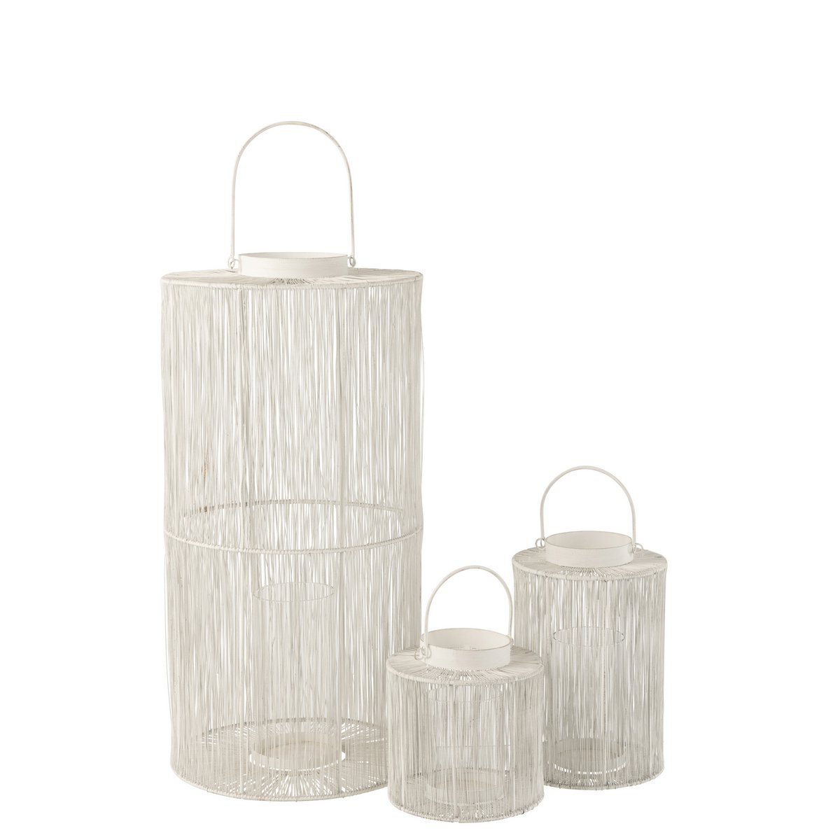 J-Line lantaarn - metaal - wit - large