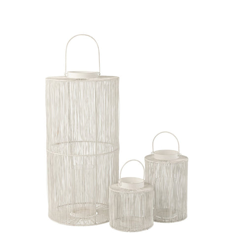 J-Line lantaarn - metaal - wit - large