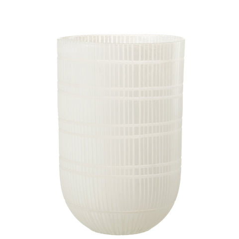J-Line vaas Rond Geslepen - glas - wit