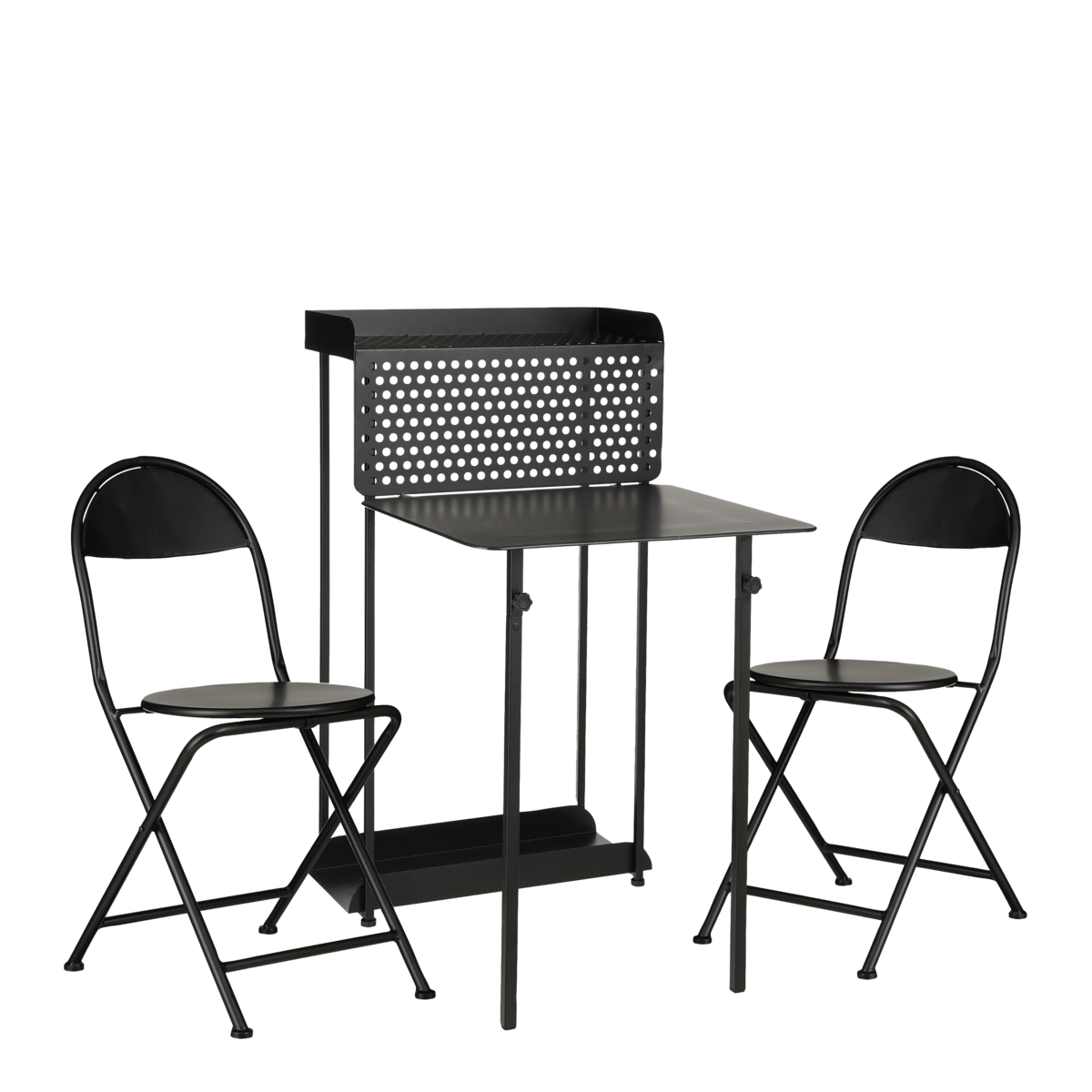 Torre Balkonset - Set van 3 - Metaal - Zwart