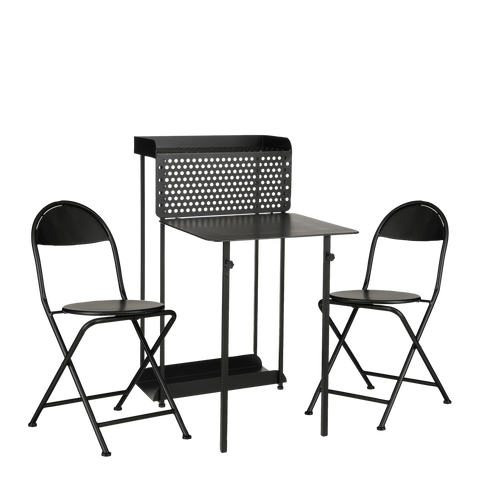 Torre Balkonset - Set van 3 - Metaal - Zwart
