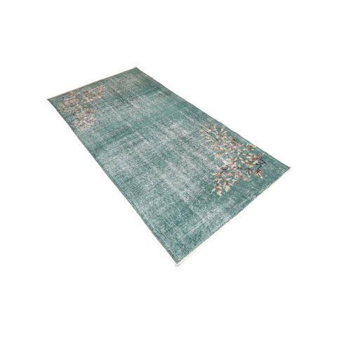 Groen vintage vloerkleed - 180x95 cm - HANDGEMAAKT