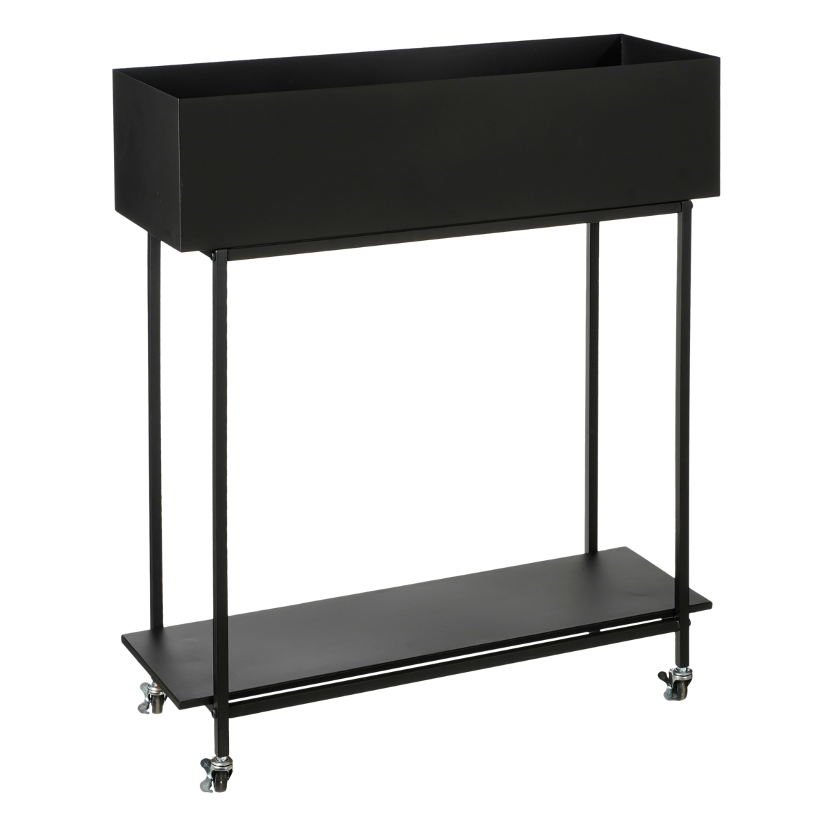 Greenrax Plantenstandaard - L70 x B29 x H94 cm - Metaal - Zwart