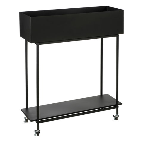 Greenrax Plantenstandaard - L70 x B29 x H94 cm - Metaal - Zwart