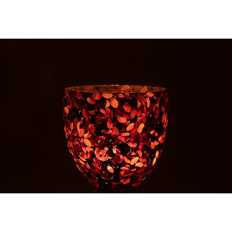 J-Line windlicht Mozaiek - glas -  bordeaux - large