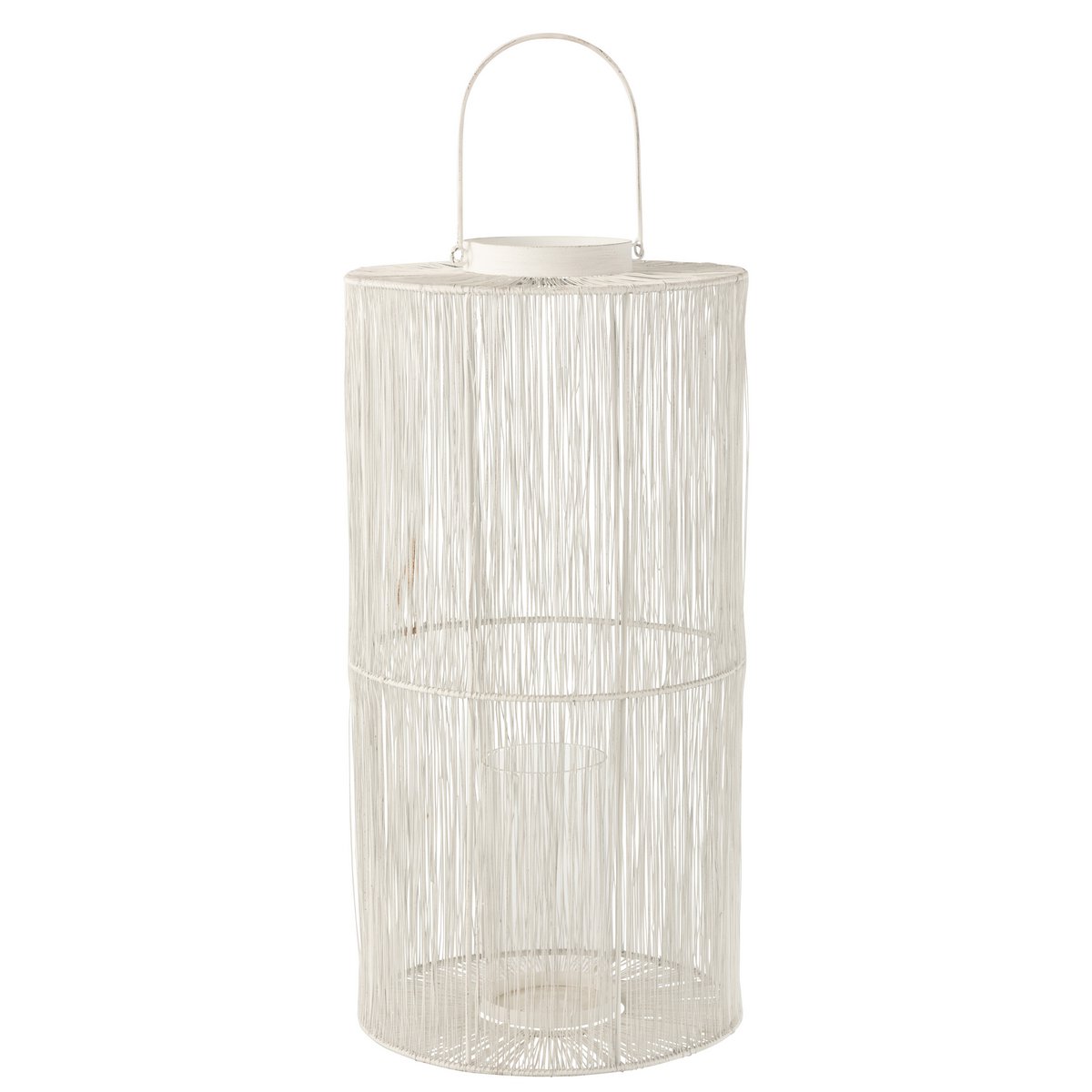 J-Line lantaarn - metaal - wit - large