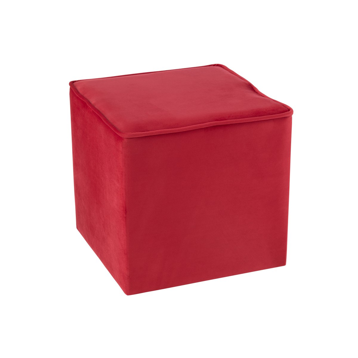 J-Line Poef Kubus Velvet Framboos Roze