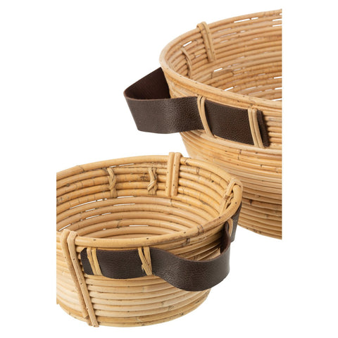 J-Line schaal + handvat - jute - naturel