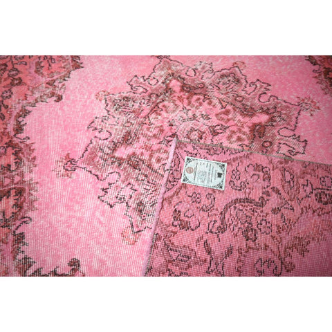 Roze vintage vloerkleed - 208x117 cm - HANDGEMAAKT