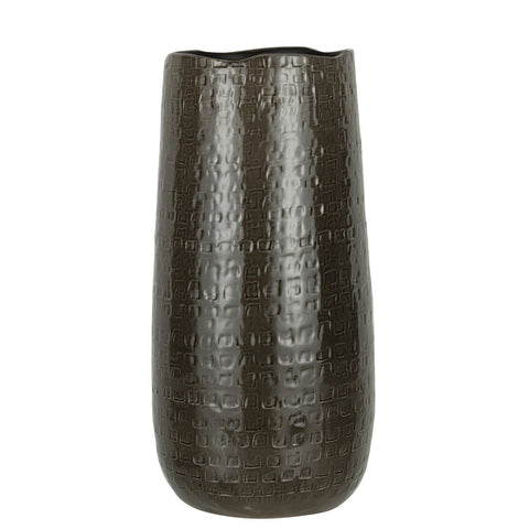 J-Line vaas Patroon - keramiek - donkergrijs - large