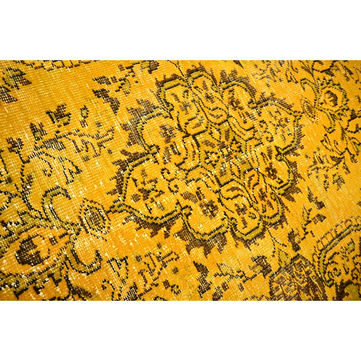 Geel vintage vloerkleed - 215x118 cm - HANDGEMAAKT