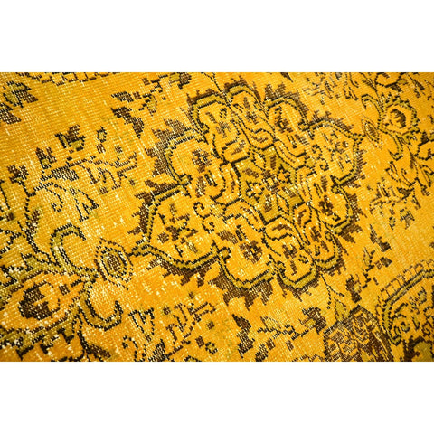 Geel vintage vloerkleed - 215x118 cm - HANDGEMAAKT