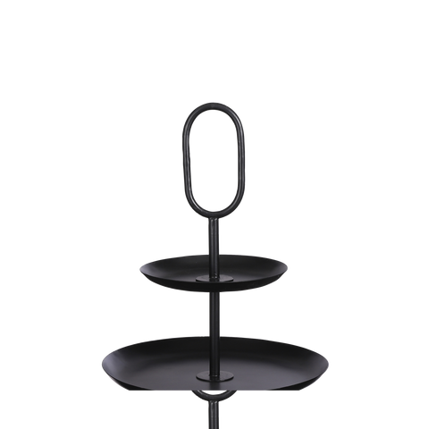 Rama Etagère 2 Laags - H36 x Ø28 cm - Metaal - Zwart