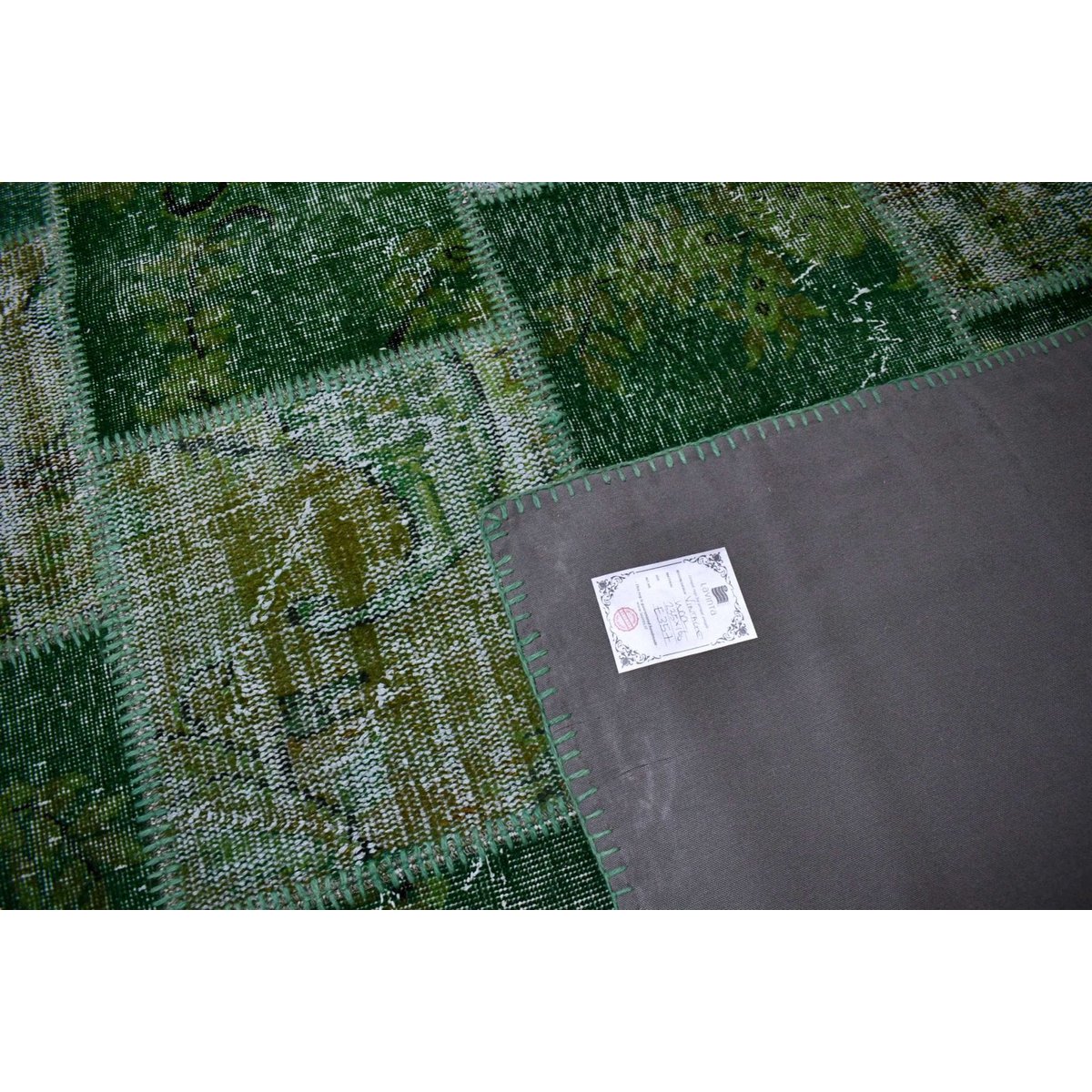 Groen patchwork vloerkleed - 235x160 cm - HANDGEMAAKT