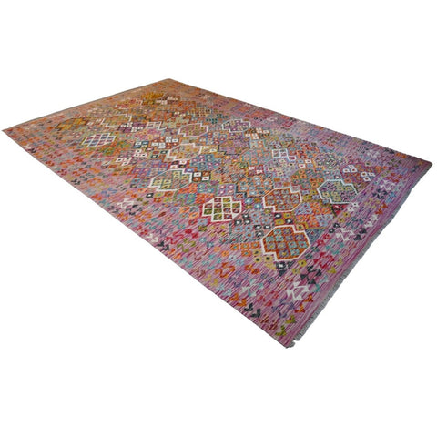 Kleurrijke kelim - 307x207 cm - HANDGEMAAKT
