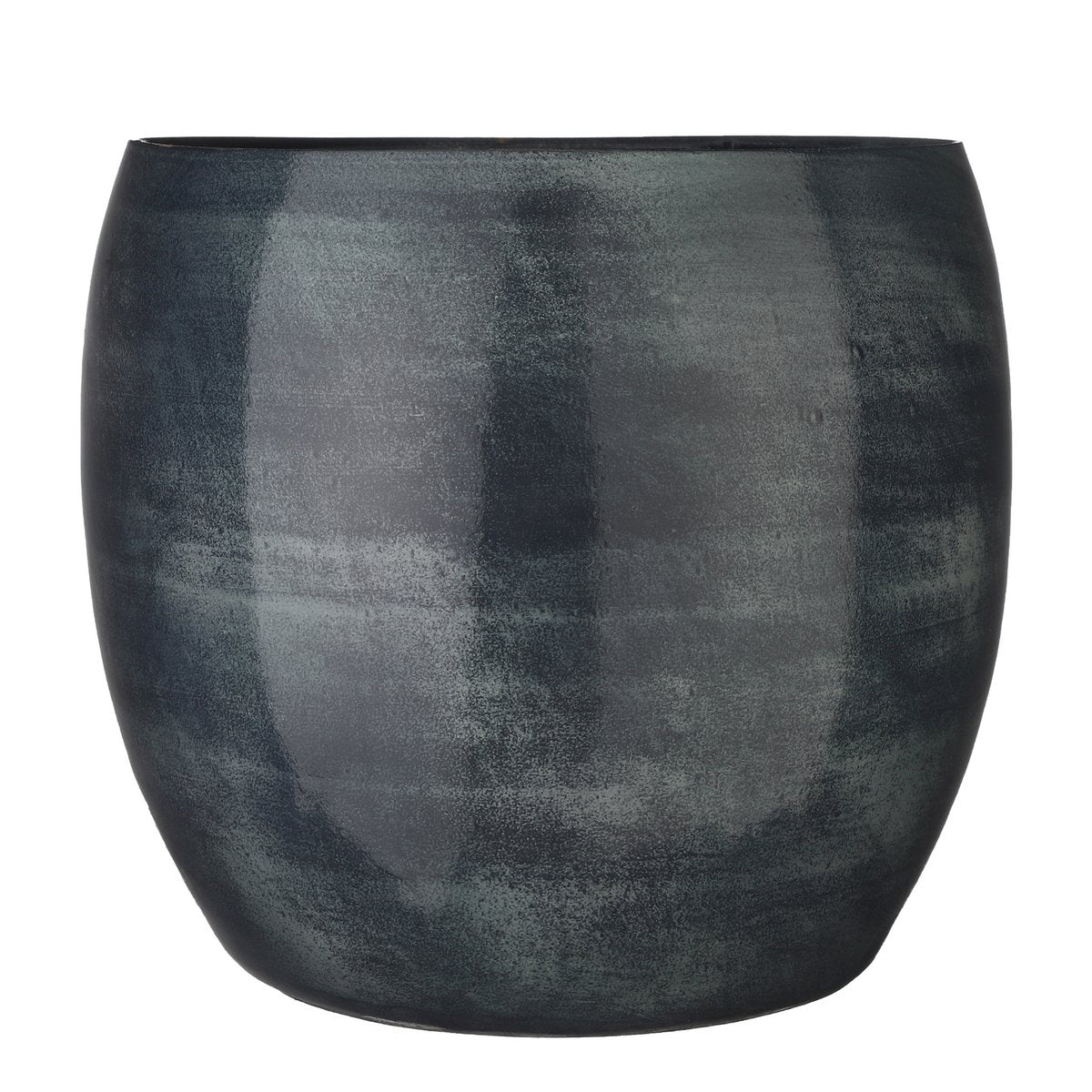 Lester Bloempot - H35 x Ø38 cm - Terracotta - Donkerblauw