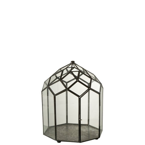 J-Line Terrarium Glas/Metaal Zwart Medium