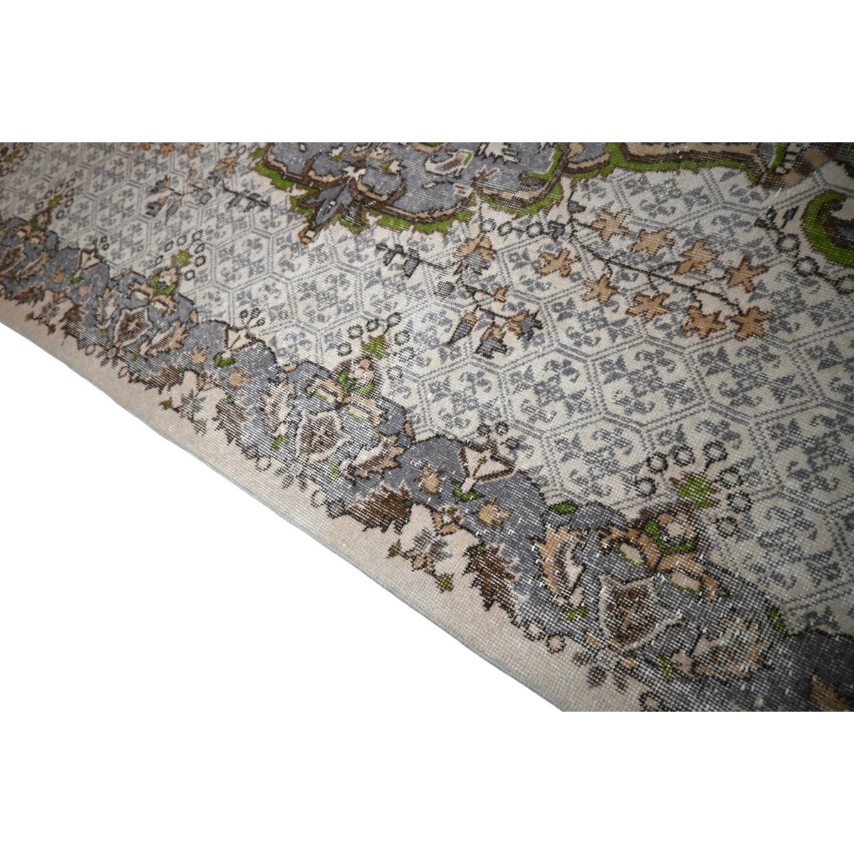 Beige vintage vloerkleed - 300x128 cm - HANDGEMAAKT