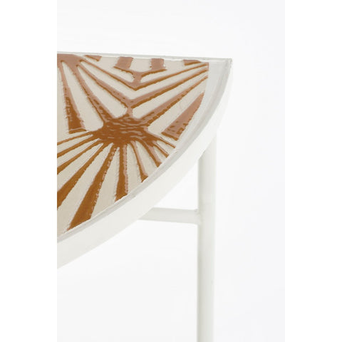 Odile Wandtafel voor Buiten - L63 x B33 x H71 cm - Metaal - Bruin, Wit