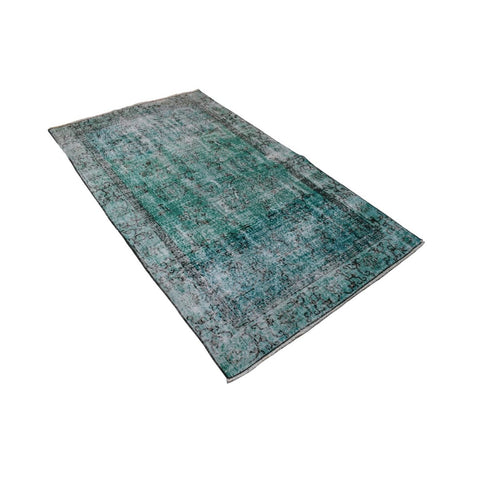 Turquoise vintage vloerkleed - 198x114 cm - HANDGEMAAKT